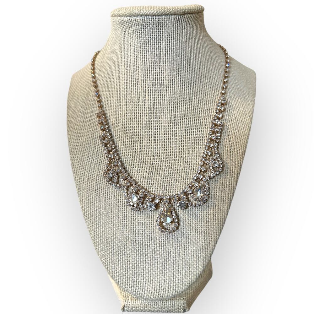 Rhinestone Statement Chandelier Necklace